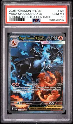 2025 Pokemon PHANTASMAL Flames Mega Charizard X EX 125 PSA 10 💎 - Image 1