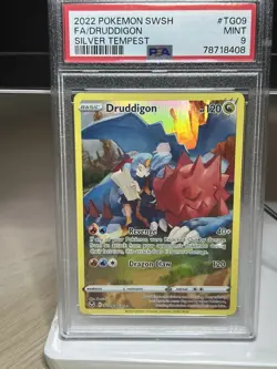 Pokemon TCG Druddigon SWSH12: Silver Tempest Trainer Gallery TG09/TG30 Holo PSA9 - Image 1