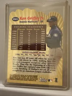 1999 Topps KEN GRIFFEY JR “HANDS OF GOLD” DIE CUT INSERT #HG3🔥RARE🔥 - Image 2
