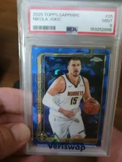 2025-26 Topps Chrome Sapphire Edition Nikola Jokic REFRACTOR PSA MINT 9 - Image 1