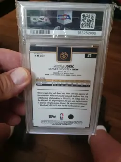 2025-26 Topps Chrome Sapphire Edition Nikola Jokic REFRACTOR PSA MINT 9 - Image 4