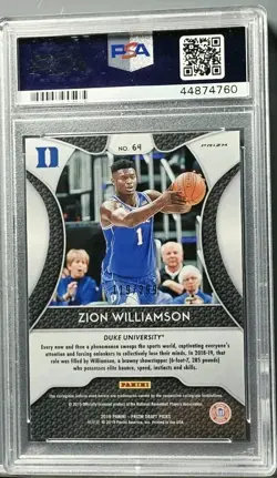 2019-20 Panini Prizm Draft Picks - Zion Williamson #1 Blue Wave Prizm /299 (RC) - Image 2