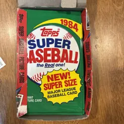 1984 Topps SUPER Baseball Wax Box RARE 36 Unopened Sealed Packs Vintage - Image 1