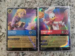 Disney Lorcana Archazia's Island Rapunzel AND Donald Dick Epcot Promo Cards - Image 1
