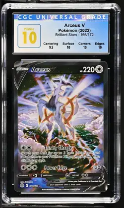 2022 Pokemon Brilliant Stars #166/172 Arceus V CGC 10 PRISTINE Alternate Alt Art - Image 1