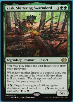Zask, Skittering Swarmlord Jumpstart 2022 NM Green Rare CARD (520933) ABUGames - Image 1