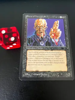 MTG PRIEST OF YAWGMOTH EXC ++ ANTIQUITIES AQ VINTAGE #2 - Image 1