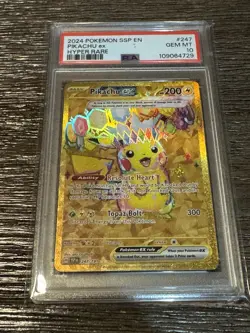 2024 Pokemon SSP EN Pikachu ex Hyper Rare PSA 10 - Image 1