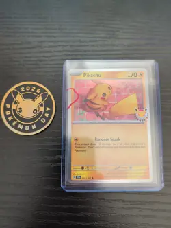 Pikachu 051/162 Stamped Pokemon Day 2026 Holo With Coin Pokemon Card - Image 1