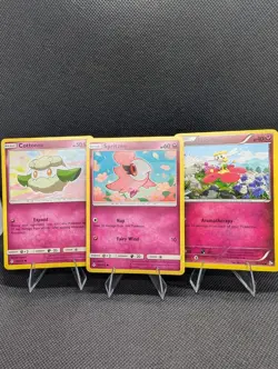 Pokemon Pink Fairy Lot x3- Cottonee, Spritzee, Flabebe |Cutie Cards - Image 1