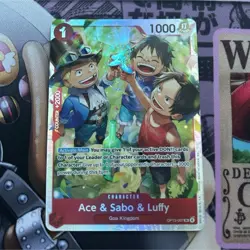 Bandai Ace & Sabo & Luffy OP13-007 One Piece Card Game English - Image 1