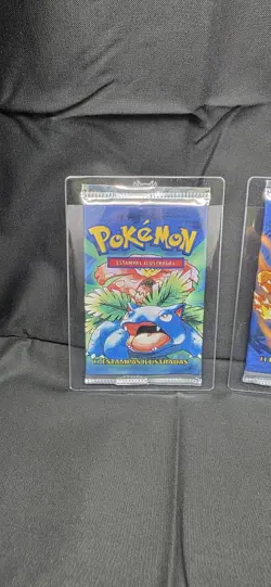 PORTUGUESE 1999 Pokemon TCG Base Set Unlimited 3 Sealed Packs- (RARE ART SET)!!! - Image 3