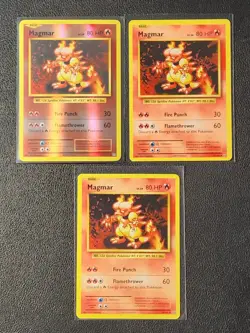 3x Magmar 20/108 (1 reverse holo) Pokemon card XY Evolutions uncommon NM - Image 1