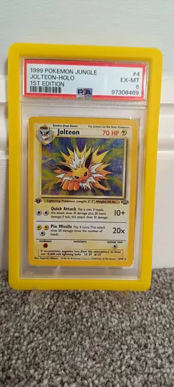 1999 Pokemon Jungle Jolteon Holo First 1st Edition #4 PSA 6 EX-MT WOTC TCG Card - Image 1