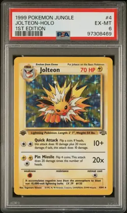 1999 Pokemon Jungle Jolteon Holo First 1st Edition #4 PSA 6 EX-MT WOTC TCG Card - Image 3