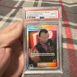 2019 POKEMON HIDDEN FATES GIOVANNI'S EXILE FULL ART PSA 10 GEM MINT 67/68 - Image 1