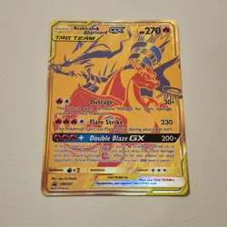 Reshiram & Charizard GX SM247 Gold Promo Holo Pokemon Card - Image 1
