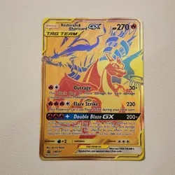 Reshiram & Charizard GX SM247 Gold Promo Holo Pokemon Card - Image 2