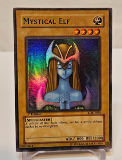 Mystical Elf LOB-E050 Super Rare 1st Edition ERROR SLIGHT FOIL SHIFT Yugioh 2048 - Image 1