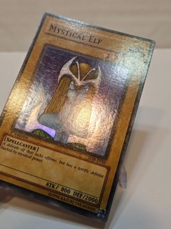 Mystical Elf LOB-E050 Super Rare 1st Edition ERROR SLIGHT FOIL SHIFT Yugioh 2048 - Image 3