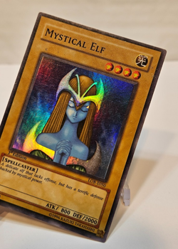 Mystical Elf LOB-E050 Super Rare 1st Edition ERROR SLIGHT FOIL SHIFT Yugioh 2048 - Image 4