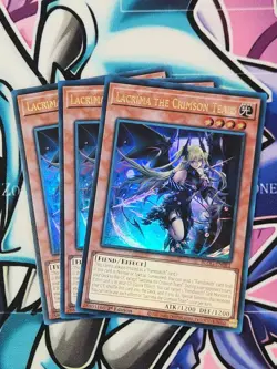 YUGIOH X3 BLGG-EN081 Lacrima the Crimson Tears Ultra Rare 1ST EDITION PLAYSET - Image 1