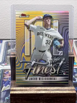 2026 Topps Finest JACOB MISIOROWSKI RC Team Finest REFRACTOR Brewers Rookie - Image 1