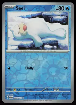 Seel 086/165 Common 151 Pokemon Reverse Holo Near Mint - Image 1