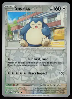 Snorlax 136/167 Uncommon Twilight Masquerade Pokemon Reverse Holo Near Mint - Image 1