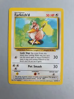 Farfetch'd 27/102 Pokemon TCG Base Set (1999) Uncommon NM - Image 1