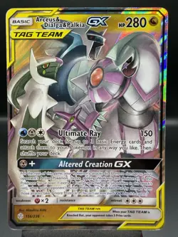 Arceus & Dialga & Palkia GX - 156/236 - Pokemon Cosmic Eclipse Sun Moon Card LP - Image 1
