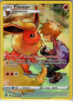 Flareon TG01/TG30 SWSH09: Brilliant Stars Trainer Gallery - Pokemon Card - NM - Image 1