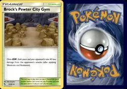 BROCK'S PEWTER CITY GYM 54/68 Pokemon Card Hidden Fates Near Mint - Image 3