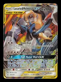 Pokemon Card Lucario & Melmetal GX 120/214 Unbroken Bonds UNB Holo GX NM 2019 #2 - Image 1