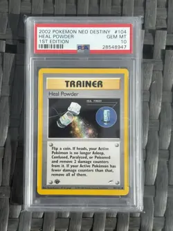 PSA 10 1st Edition Heal Powder 104/105 Neo Destiny Pokemon 2002 - Image 1