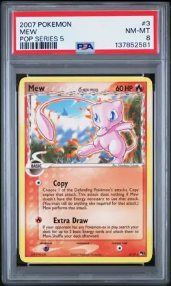 2007 POKEMON POP SERIES 5 #3 MEW PSA 8 - Image 1