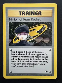 Minion of Team Rocket 113/132 Uncommon Gym Heroes Pokemon Unlimited LP - Image 1