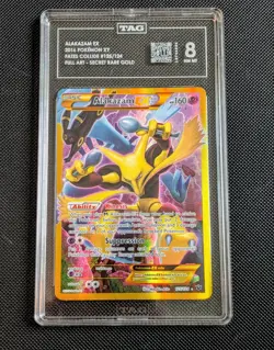 2016 POKEMON XY FATES COLLIDE SECRET #125 FULL ART/ALAKAZAM EX TAG 8 - Image 1