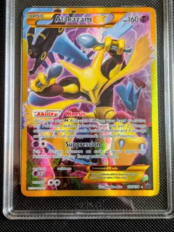 2016 POKEMON XY FATES COLLIDE SECRET #125 FULL ART/ALAKAZAM EX TAG 8 - Image 2