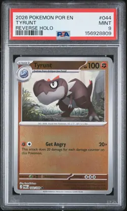 2026 POKEMON POR EN-PERFECT ORDER REVERSE HOLO #044 TYRUNT PSA 9 - Image 1