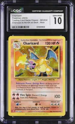Pokemon Charizard Classic 003/034 & Ho-oh EX Deck Holo CGC 10 Gem Mint - Image 1