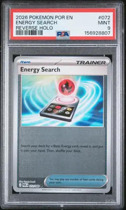 2026 POKEMON POR EN-PERFECT ORDER REVERSE HOLO #072 ENERGY SEARCH PSA 9 - Image 1