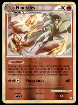 *Reserved* Pair of 2010 Pokemon HGSS Spanish Ninetales Cards Holo & Reverse Holo - Image 1