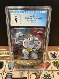 2000 Topps Chrome Pokemon HOLO #67 MACHOKE PSA 9 - Image 3
