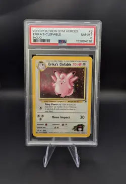 Pokemon TCG - Erika's Clefable 3/132 Holo - Gym Heroes - PSA 8 - Image 1