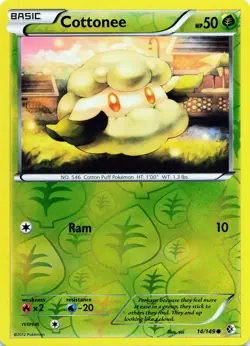 POKEMON Cottonee #14/149 Reverse Holo Boundaries Crossed NM - Image 1