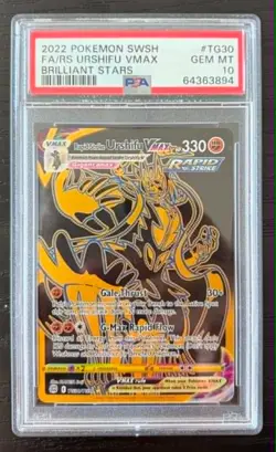 PSA 10 GEM MINT Pokemon Rapid Strike Urshifu VMAX TG30 SWSH Brilliant Stars 2022 - Image 1