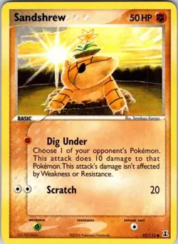 Sandshrew 82/113 Common Delta Species Pokemon Damaged - Image 1