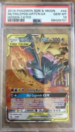 MOLTRES ZAPDOS ARTICUNO GX 44/68 PSA 10 GEM MINT Hidden Fates Ultra Rare Pokemon - Image 1