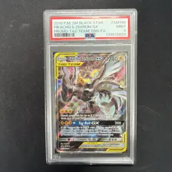 2019 POKEMON SM BLACK STAR PROMO #SM168 FULL ART/PIKACHU & ZEKROM GX PSA 9 - Image 1